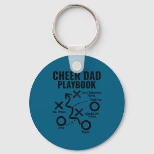 Cheer papa playbook grappig trots cheerleading man sleutelhanger