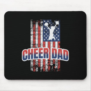 Cheer Papa Rode Witte Blauwe Vlag Cheerleading Muismat