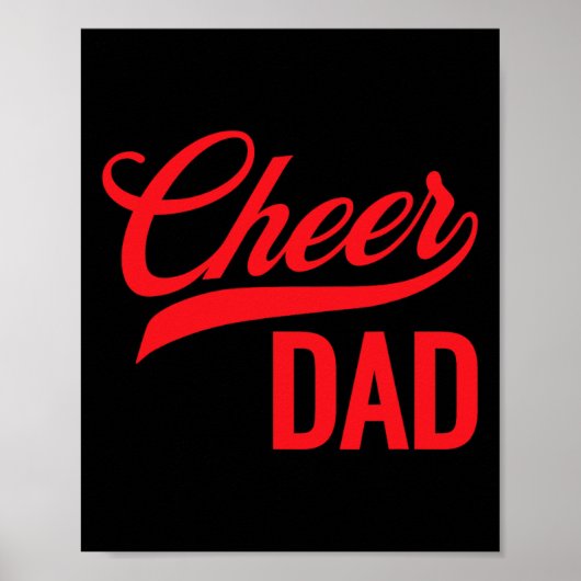 Cheer Papa Rood En Wit Cheerleading Matching Paar Poster (Voorkant)