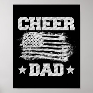 Cheer Papa Vintage Amerikaanse Vlag Vader Cheerlea Poster
