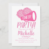 Cheer Party Cheerleading Birthday roze Kaart (Voorkant)