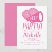 Cheer Party Cheerleading Birthday roze Kaart (Voorkant / Achterkant)