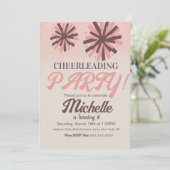 Cheer Party Cheerleading Birthday roze sterren Kaart (Staand voorkant)