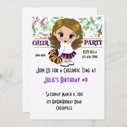 Cheer Party Kaart (Voorkant / Achterkant)