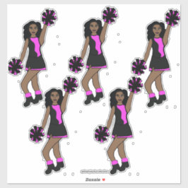 Cheer Pink 14 "x 14" Custom-Cut Vinyl Stickers #1