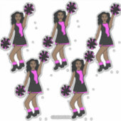 Cheer Pink 14 "x 14" Custom-Cut Vinyl Stickers #1 (Voorkant)