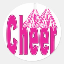 Cheer Pink Stickers