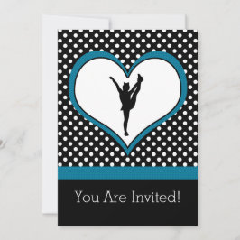 Cheer Polka-Dotted Heart in Blauwgroen blauw Kaart