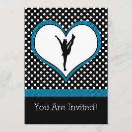 Cheer Polka-Dotted Heart in Blauwgroen blauw Kaart