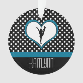 Cheer Polka-Dotted Heart in Blauwgroen blauw Ornament