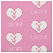 Cheer/Pom White Heart Custom Text Stof (Swatch)