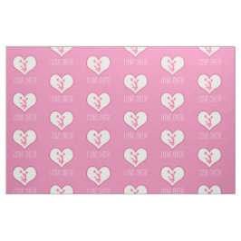 Cheer/Pom White Heart Custom Text Stof