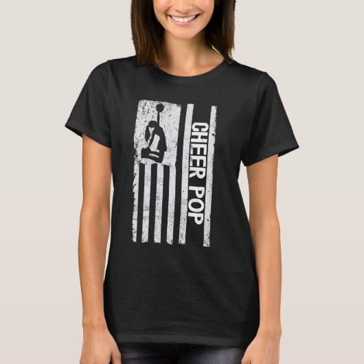 Cheer Pop van een Cheerleader Pop US Flag Cheerlea T-shirt (Voorkant)
