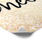 Cheer Poster | Faux Gold en roze glitter (Hoek)