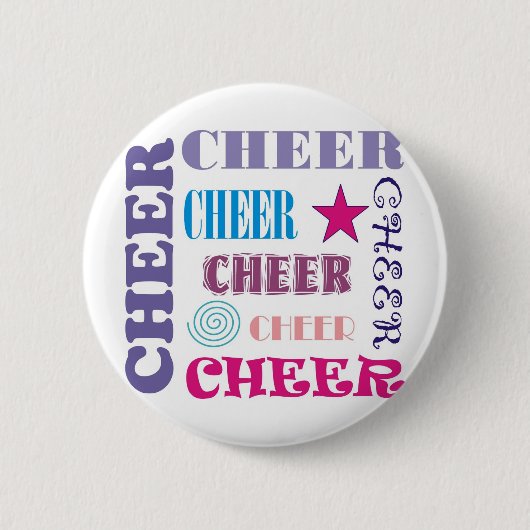 Cheer Repeteren Ronde Button 5,7 Cm (Voorkant)