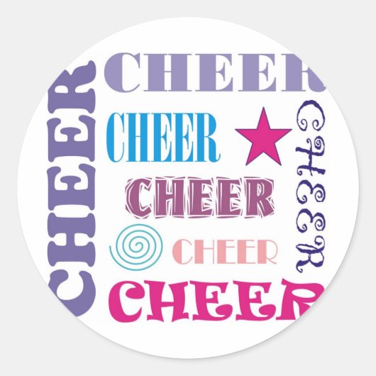 Cheer Repeteren Ronde Sticker (Voorkant)