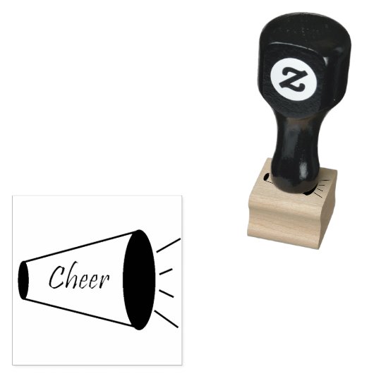 "Cheer" Rubber Stamp Megaphone Rubberstempel (Gestempeld)
