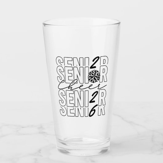 Cheer Senior 2026 Drinken Glas (Voorkant)