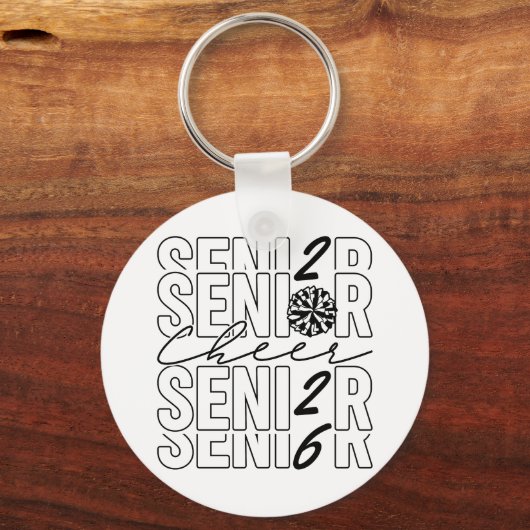 Cheer Senior 2026 Metal Circle Keychain (Voorkant)