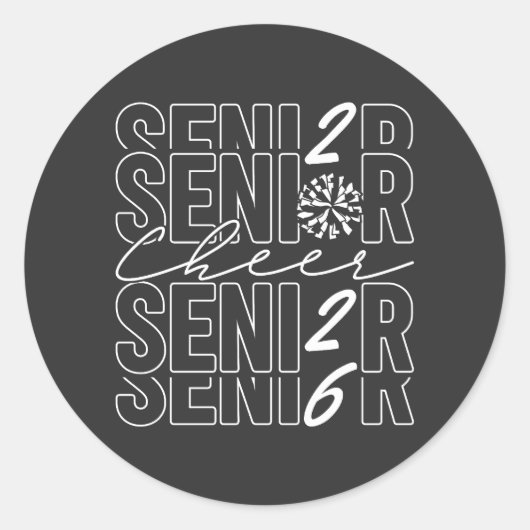 Cheer Senior 2026 Ronde Sticker (Voorkant)