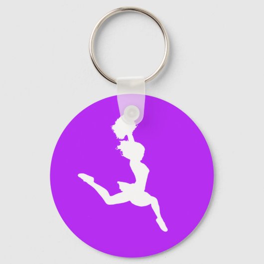 Cheer Silhouette Sleutelhanger Paars (Voorkant)