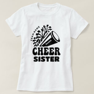 Cheer Sister met aangepaste teamnaam en naam van K T-shirt