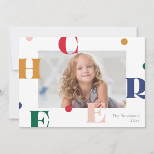 CHEER - speelse vakantiefoto-ontwerp Feestdagenkaart