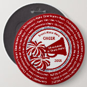 CHEER Spelden voor Rugsakken, 1 tot 6 inch GEPERSO Ronde Button 6,0 Cm (Voorkant /achterkant)