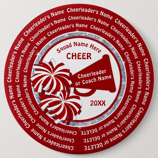 CHEER Spelden voor Rugsakken, 1 tot 6 inch GEPERSO Ronde Button 6,0 Cm (Voorkant)