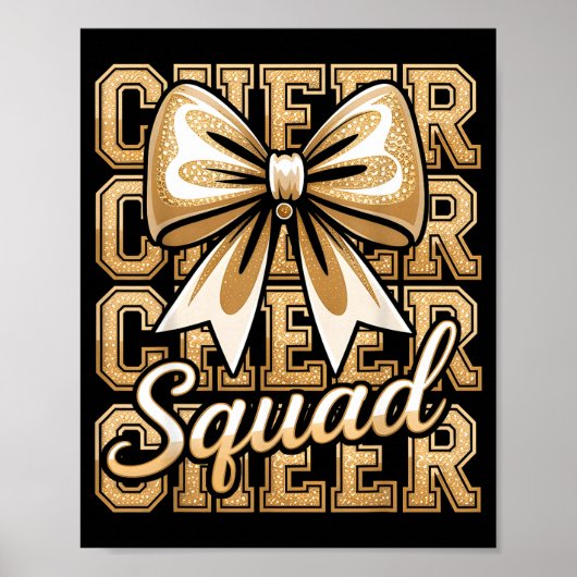 Cheer Squad Gold Funny Srt Cheerleader Cheerleadin Poster (Voorkant)