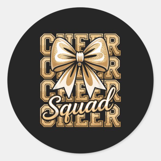Cheer Squad Gold Funny Srt Cheerleader Cheerleadin Ronde Sticker (Voorkant)