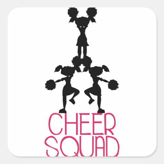 Cheer Squad Vierkante Sticker (Voorkant)