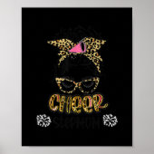 Cheer Stepmama Leopard Messy Bun Cheerleader Poster (Voorkant)