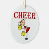 CHEER Stick Figuur Cheerleader T-shirts en geschen Keramisch Ornament (Rechts)