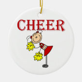 CHEER Stick Figuur Cheerleader T-shirts en geschen Keramisch Ornament (Voorkant)