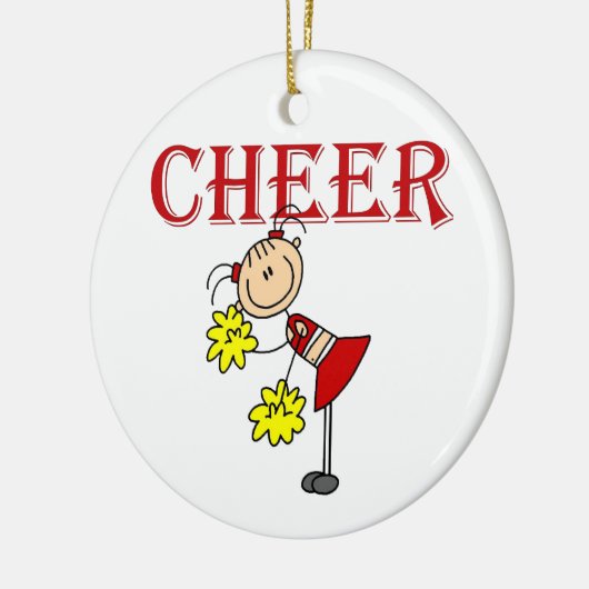 CHEER Stick Figuur Cheerleader T-shirts en geschen Keramisch Ornament (Links)