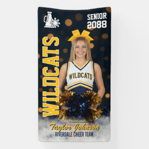 Cheer Team Aangepaste sportfoto senior cheerleadin Spandoek