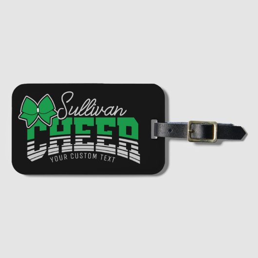 Cheer Team ADD NAME School Athlete Cheerleader Bagagelabel (Voorkant (horizontaal))