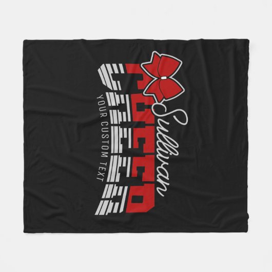 Cheer Team ADD NAME School Athlete Cheerleader Fleece Deken (Voorkant (Horizontaal))