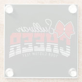 Cheer Team ADD NAME School Athlete Cheerleader Glazen Onderzetter (Achterkant)