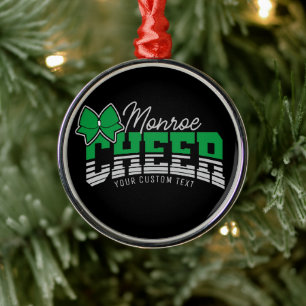Cheer Team ADD NAME School Athlete Cheerleader Metalen Ornament