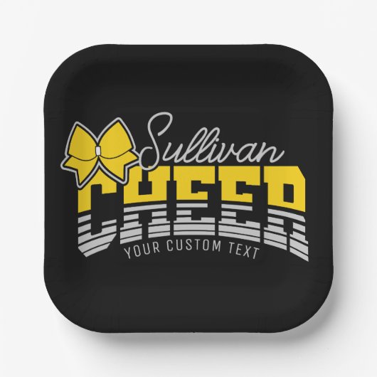 Cheer Team ADD NAME School Athlete Cheerleader Papieren Bordje (Voorkant)