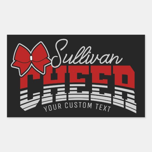 Cheer Team ADD NAME School Athlete Cheerleader Rechthoekige Sticker (Voorkant)