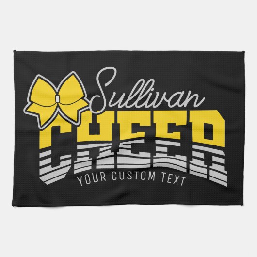 Cheer Team ADD NAME School Athlete Cheerleader Theedoek (Horizontaal)