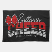 Cheer Team ADD NAME School Athlete Cheerleader Theedoek (Horizontaal)