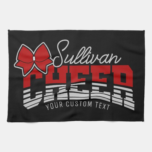 Cheer Team ADD NAME School Athlete Cheerleader Theedoek (Horizontaal)