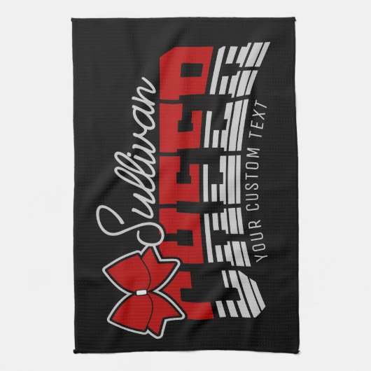 Cheer Team ADD NAME School Athlete Cheerleader Theedoek (Verticaal)