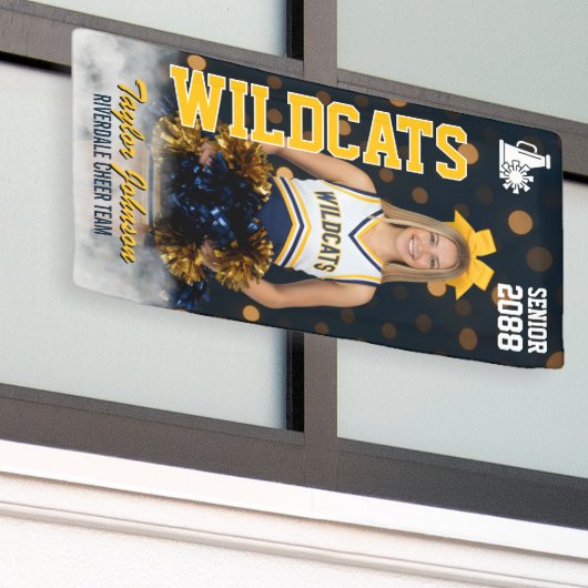 Cheer Team Custom Sports Photo Senior Cheerleading Spandoek (Buitenkant Gebouw)