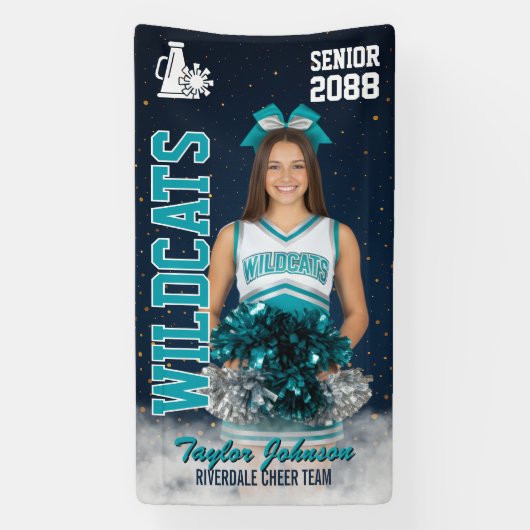 Cheer Team Custom Sports Photo Senior Cheerleading Spandoek (Verticaal)