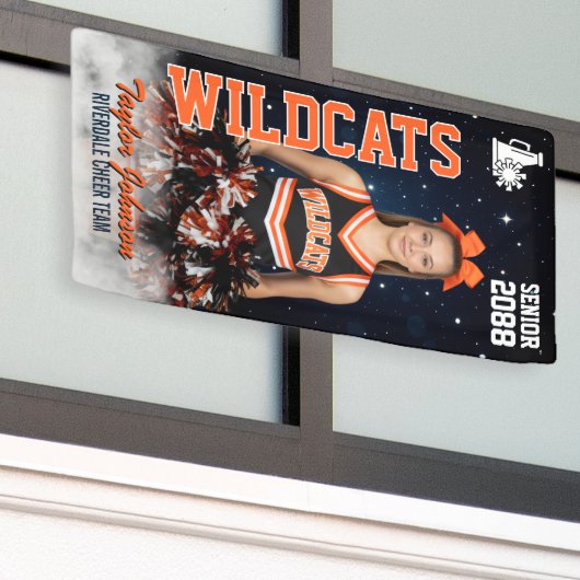 Cheer Team Custom Sports Photo Senior Cheerleading Spandoek (Buitenkant Gebouw)